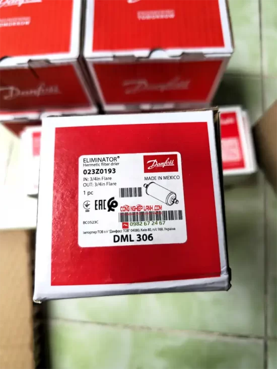 Nhãn hộp - Phin lọc Danfoss phi 19mm - đầu ren