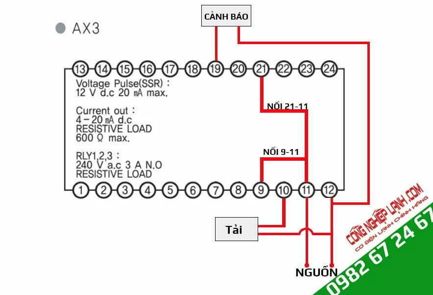 Sơ đồ điện AX3 - đấu nối hoàn tất