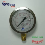 Đồng hồ áp suất Gesa M0301 Φ100R10BAR chân đồng thẳng