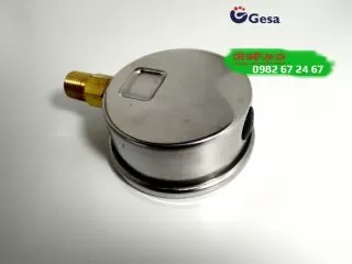 Đồng hồ áp suất Gesa chân ren đồng 1/4 NPT