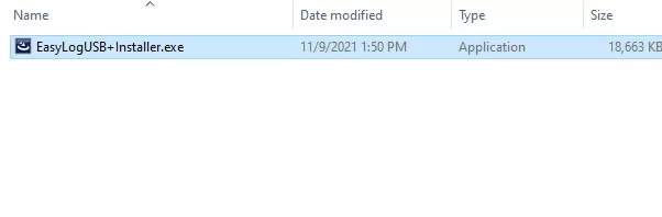 Cài đặt phần mềm EasyLogUSB, khởi chạy file .exe sau khi giải nén