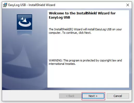 Cài đặt phần mềm EasyLogUSB - Nhấn Next để tiếp tục