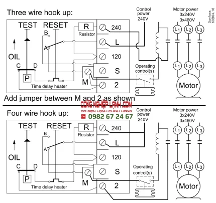 Sơ đồ đấu nối Danfoss MP55 - Trích từ datasheet