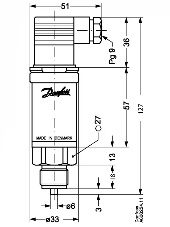 Bản vẽ Danfoss AKS 33 - 060G2105