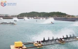 Khu vực ao nuôi tôm xã Hải Lạng hiện được ứng dụng công nghệ cao để nuôi tôm nhiều giai đoạn ngoài trời.