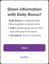 Cho phép các app trong hệ sinh thái Pi sử dụng tên đăng nhập của bạn.