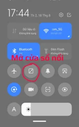 Mở cửa sổ nổi từ menu nhanh