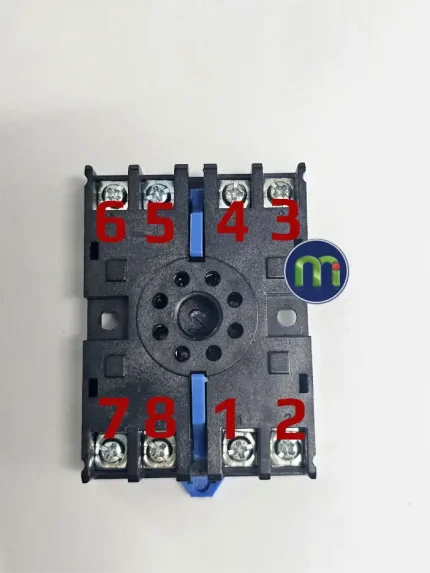 Vị trí tiếp điểm của đế relay 8 chân tròn