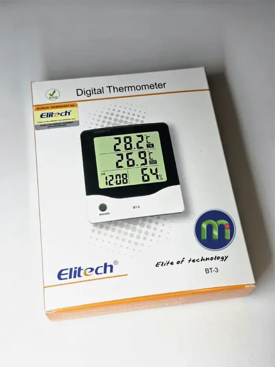 Đo nhiệt độ và độ ẩm kỹ thuật số với LCD lớn