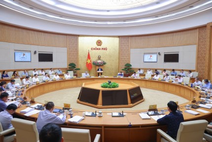 Thủ tướng Phạm Minh Chính chủ trì phiên họp Chính phủ tháng 8.2025. Ảnh: VGP