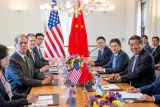 Vòng đàm phán thương mại do Bộ trưởng Tài chính Mỹ Scott Bessent và Phó Thủ tướng Trung Quốc Hà Lập Phong chủ trì tại Geneva, Thụy Sĩ, ngày 11/5. Ảnh: Reuters
