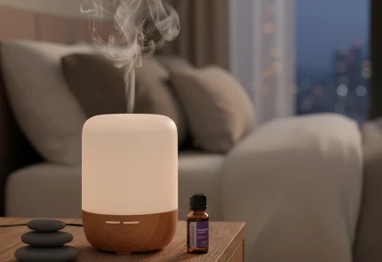 Xông tinh dầu trong phòng ngủ có thể hỗ trợ cải thiện chất lượng giấc ngủ. Ảnh được tạo bởi AI