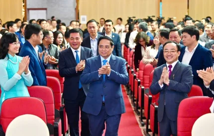 Thủ tướng Phạm Minh Chính tham dự hội nghị tổng kết năm của Bộ Công Thương - Ảnh: N.KH