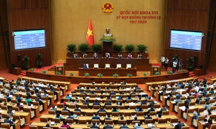 Quốc hội biểu quyết thông qua Nghị quyết về giảm thuế với cá nhân, hộ kinh doanh, doanh nghiệp chiều 24/8. Ảnh: Cổng thông tin điện tử Quốc hội