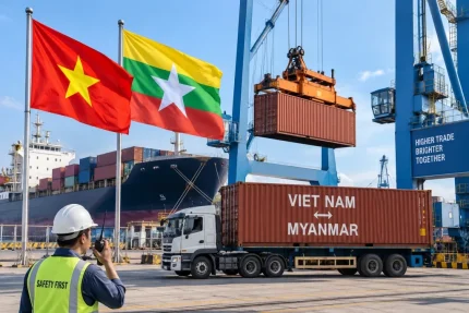 Việt Nam - Myanmar: Thúc đẩy kim ngạch hai chiều sớm đạt 1 tỷ USD 1 Việt Nam và Myanmar có nhiều cơ hội thúc đẩy giao thương ngày càng thực chất, hiệu quả, bền vững. Ảnh: Minh họa, có sự hỗ trợ từ AI.