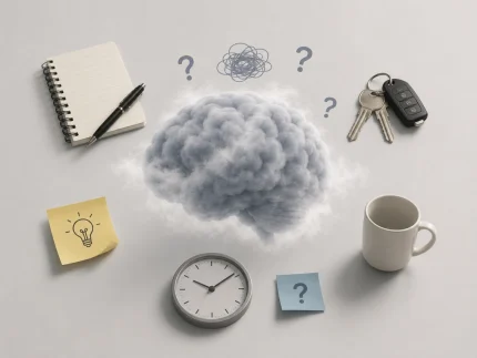 Sương mù não có thể khiến bạn hay quên những việc vừa định làm. Ảnh được tạo bởi AI